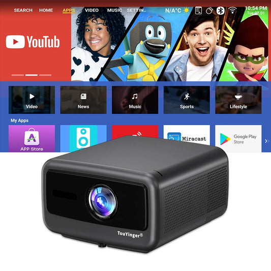 Touyinger Q13W 3800 Ansi Full HD 4K Projectors Home Theater Video 3G 128G Samrt TV Beamer for Movies